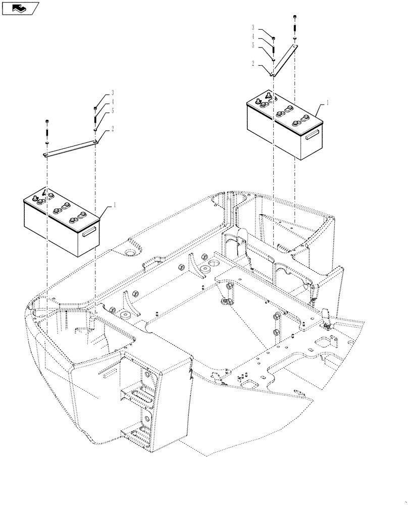 Схема запчастей Case 1021F - (55.301.01) - BATTERY INSTALLATION (55) - ELECTRICAL SYSTEMS