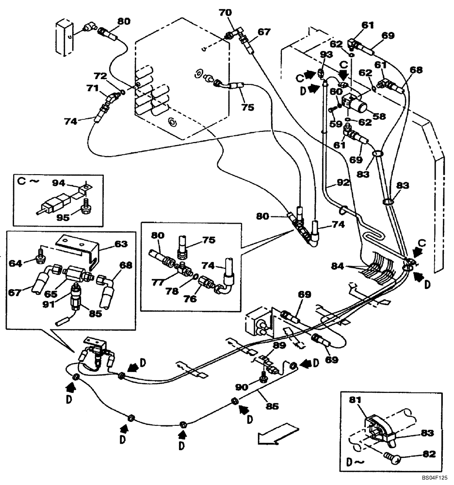 Схема запчастей Case CX160 - (08-47) - HYDRAULICS, AUXILIARY - SINGLE ACTING CIRCUIT, TRIGGER ACTIVATED (DAC0716101 - DAC0716848) (08) - HYDRAULICS