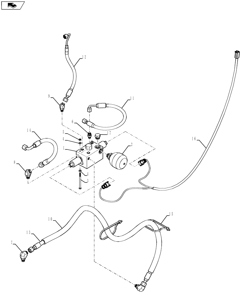 Схема запчастей Case 590SN - (35.701.01[02]) - HYDRAULICS - LOADER 4 IN 1 (35) - HYDRAULIC SYSTEMS