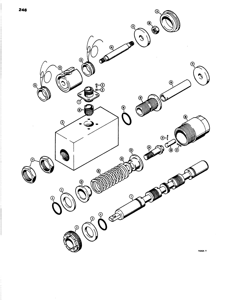 Схема запчастей Case 450 - (246) - THREE POSITION SPOOLS - DOUBLE ACTING, USED ON MODELS WITH RETURN-TO-DIG FEATURE (07) - HYDRAULIC SYSTEM