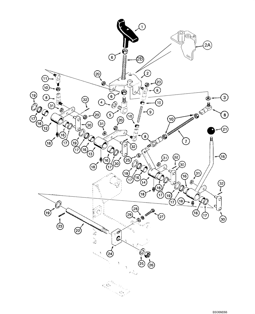 Схема запчастей Case 550H - (8-15) - CONTROLS - LEVER AND LINKAGE, MODELS WITH FOUR SPOOL CONTROL VALVE (08) - HYDRAULICS
