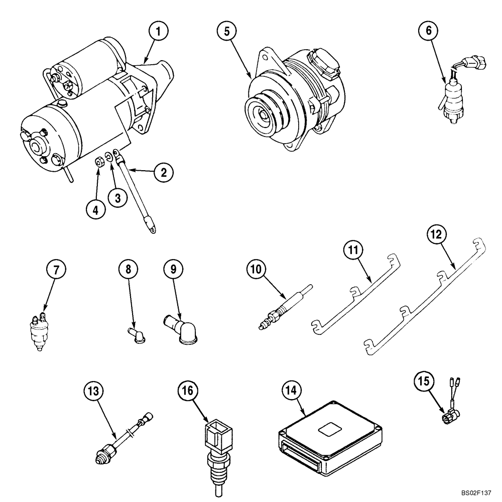 Схема запчастей Case CX210N - (04-03) - ELECTRICAL ACCESSORIES - ENGINE (04) - ELECTRICAL SYSTEMS