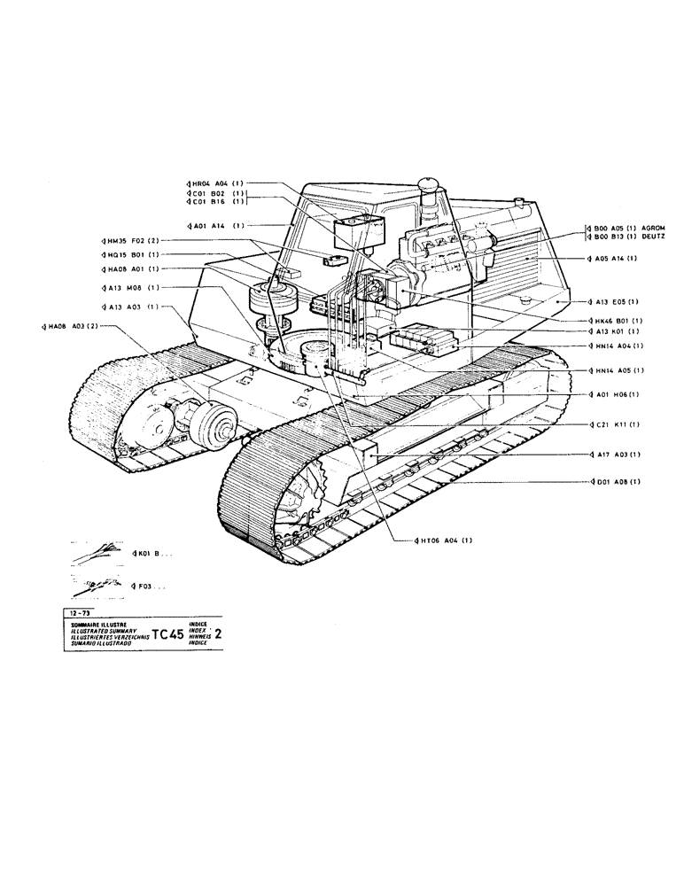 Схема запчастей Case TC45 - (001D) - ILLUSTRATED SUMMARY 
