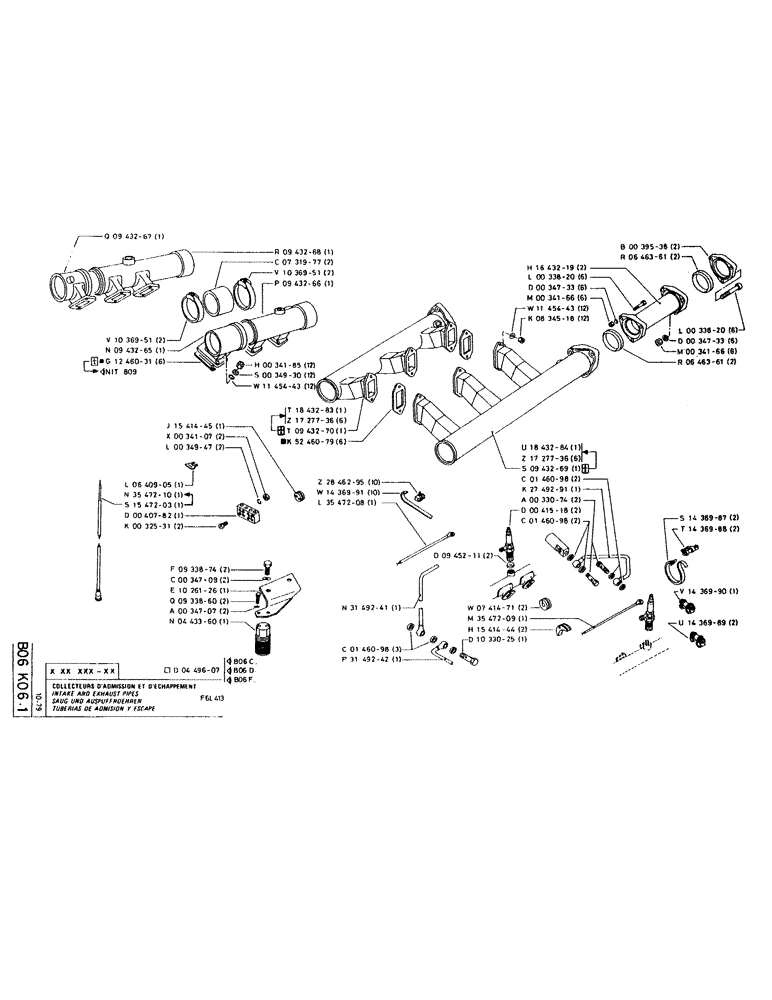 Схема запчастей Case RC200L - (031) - INTAKE AND EXHAUST PIPES 
