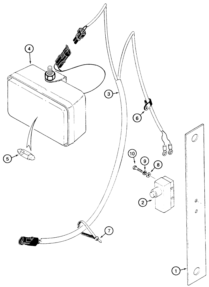 Схема запчастей Case 821C - (04-35) - LAMP, ENGINE COMPARTMENT (04) - ELECTRICAL SYSTEMS