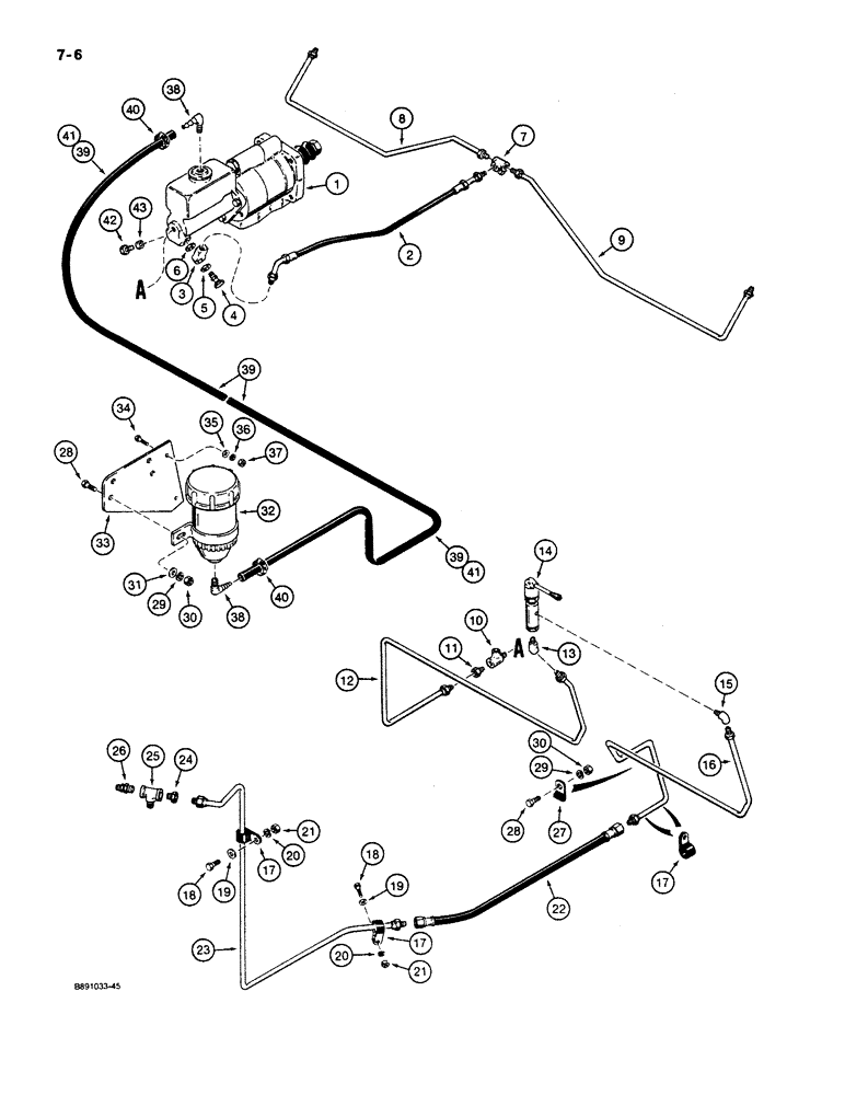 Схема запчастей Case W11B - (7-006) - BRAKE SYSTEM, FRONT WHEEL AND CLUTCH CUTOUT, MODELS WITH REMOTE BRAKE FLUID RESEVOIR (07) - BRAKES