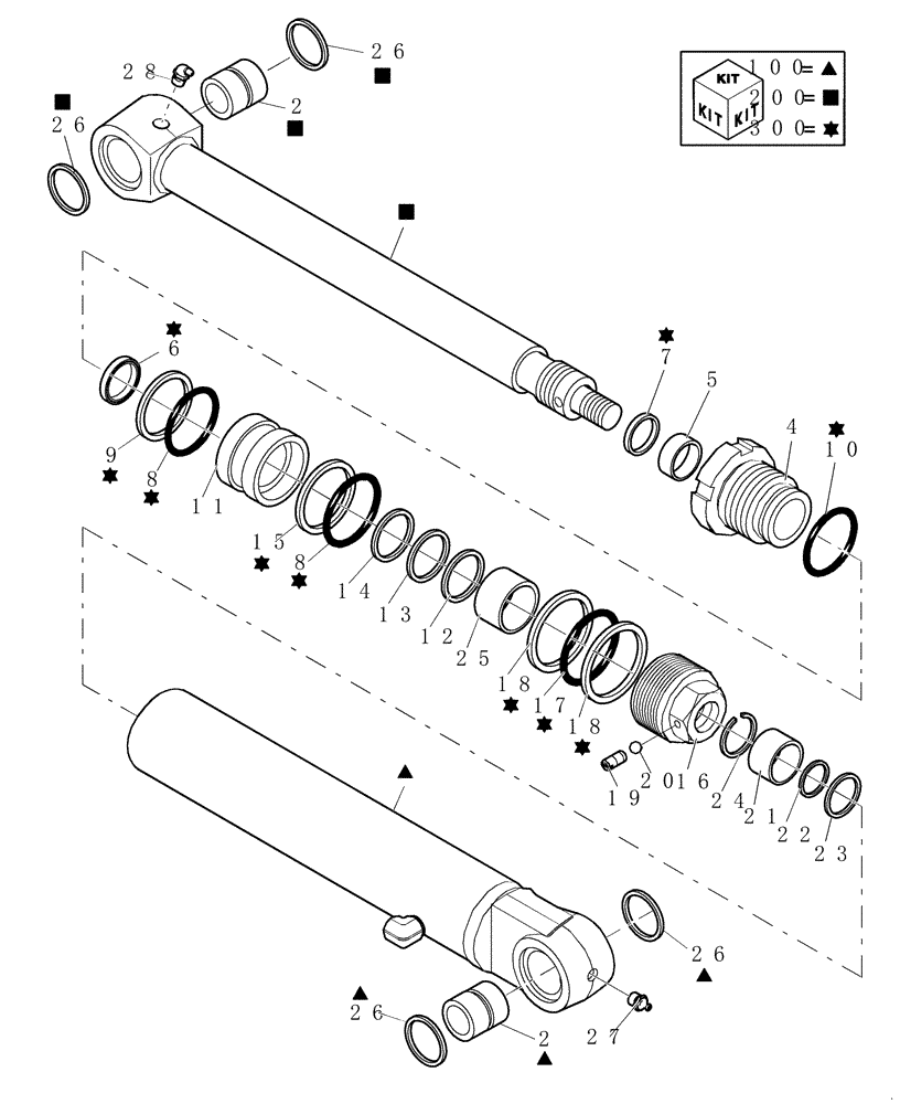Схема запчастей Case CX20B - (2.020A[01]) - ARM CYLINDER (84) - BOOMS, DIPPERS & BUCKETS