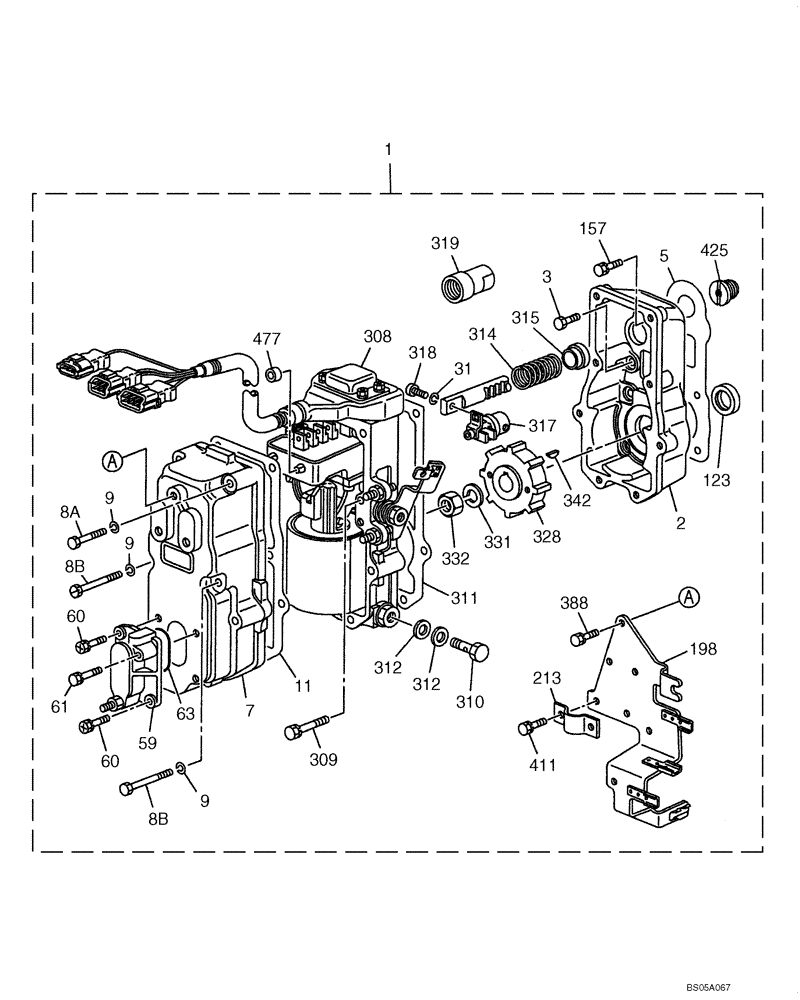 Схема запчастей Case CX210N - (03-08) - FUEL INJECTION PUMP - GOVERNOR CONTROL (03) - FUEL SYSTEM