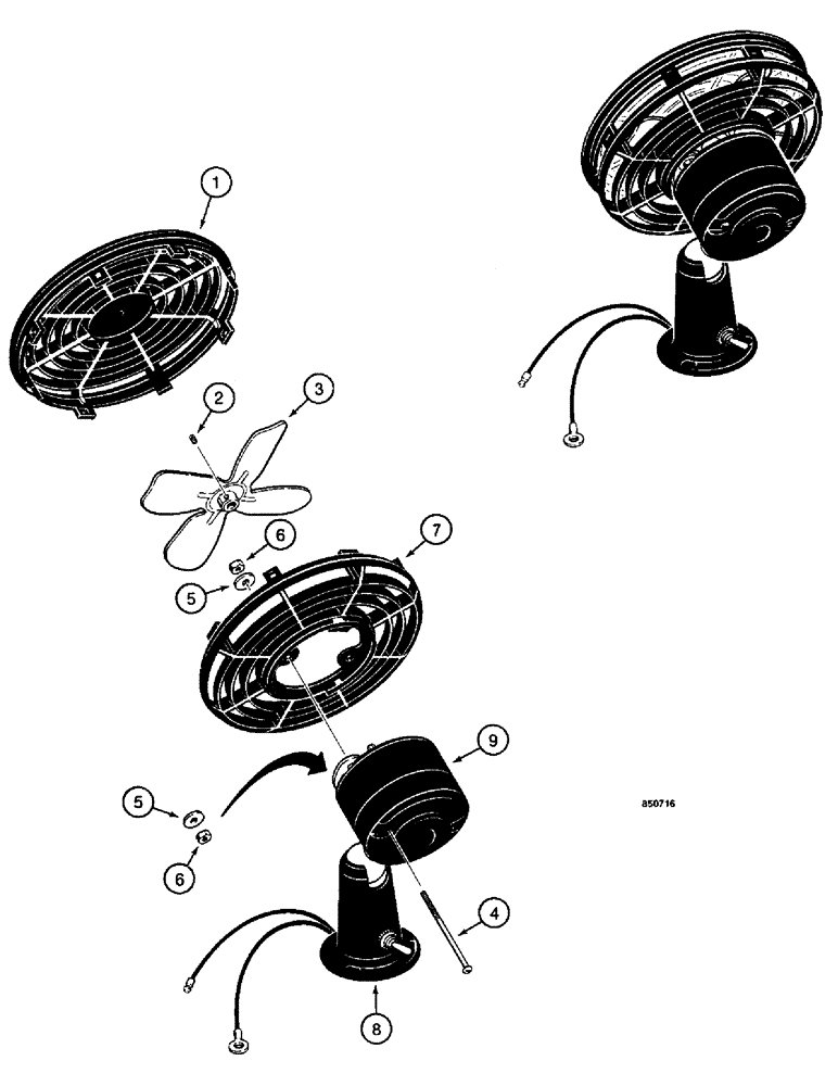 Схема запчастей Case W14 - (222) - DEFROSTER FAN (04) - ELECTRICAL SYSTEMS