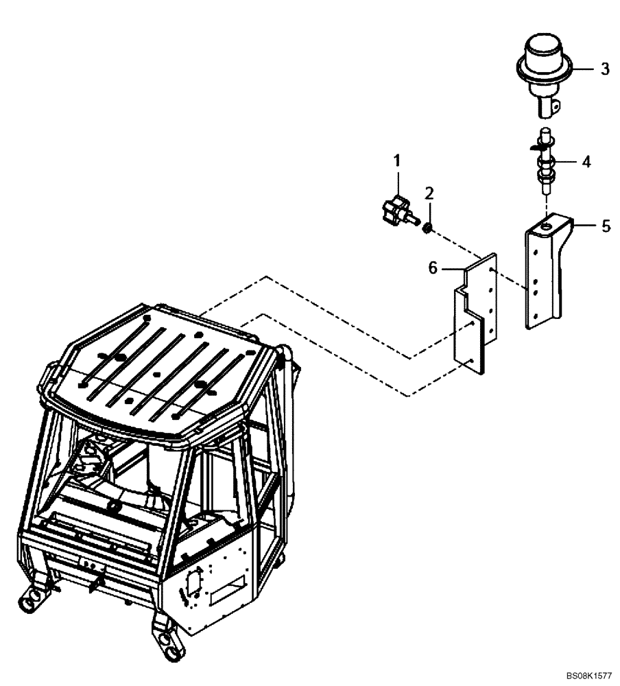 Схема запчастей Case 330B - (67A00002036[001]) - ROTATING BEACON INSTAL (P.I.N. HHD0330BN7PG57000 AND AFTER) (84165353) (13) - Electrical System / Decals