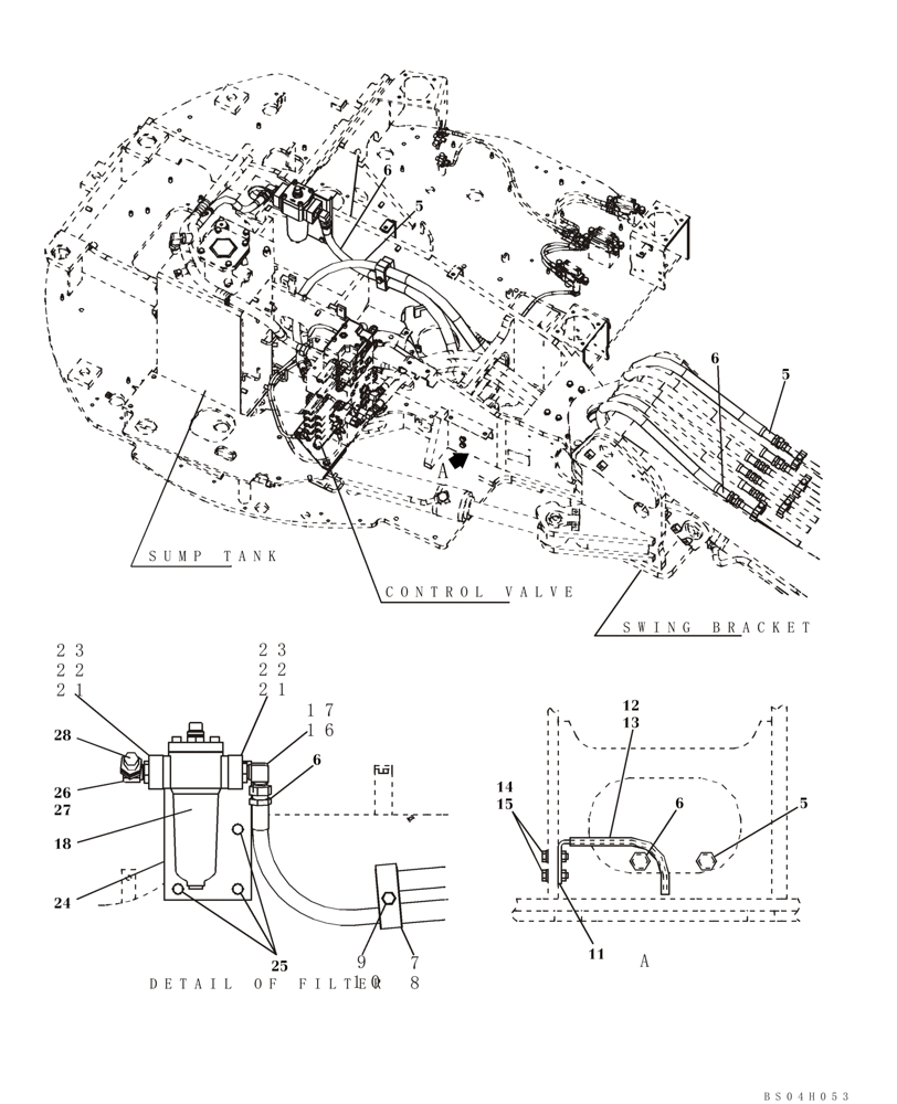 Схема запчастей Case CX80 - (08-50) - HYDRAULICS, AUXILIARY - SINGLE ACTING CIRCUIT (08) - HYDRAULICS