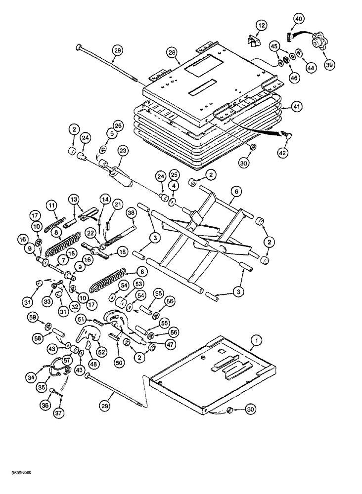Схема запчастей Case 1150G - (9-040) - SUSPENSION SEAT ASSEMBLY (05) - UPPERSTRUCTURE CHASSIS