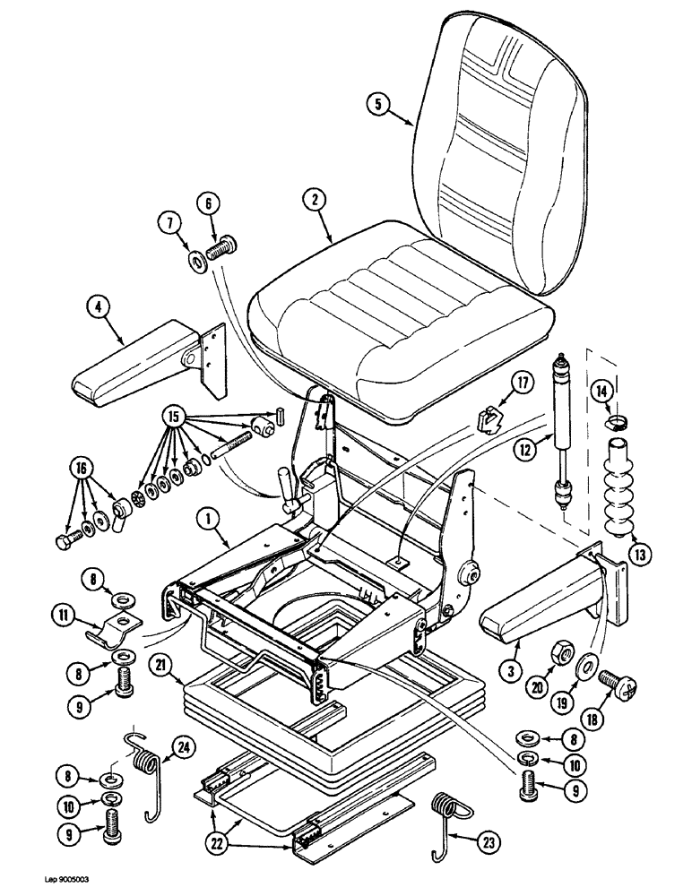 Схема запчастей Case 1088 - (9D-18) - SEAT, P.I.N. FROM 20204 AND AFTER, P.I.N. FROM 106901 AND AFTER (09) - CHASSIS/ATTACHMENTS