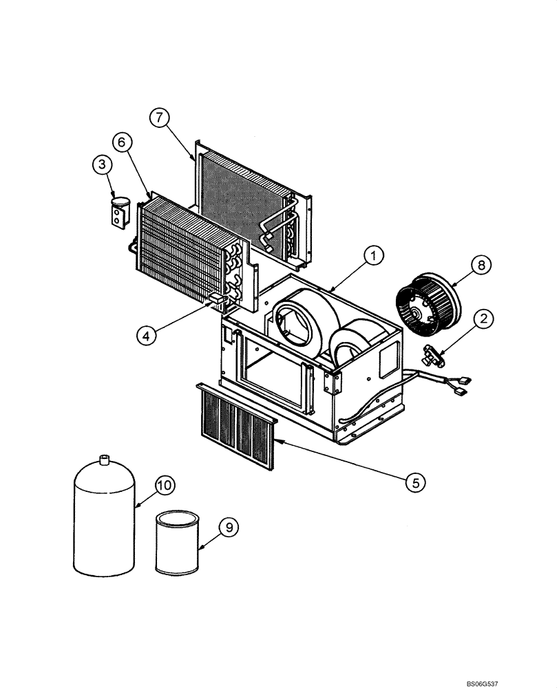 Схема запчастей Case 865 - (09.47[00]) - AIR CONDITIONING - EVAPORATOR MOUNTING (09) - CHASSIS