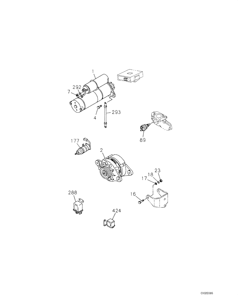 Схема запчастей Case CX80 - (04-16) - ELECTRICAL ACCESSORIES - ENGINE (04) - ELECTRICAL SYSTEMS