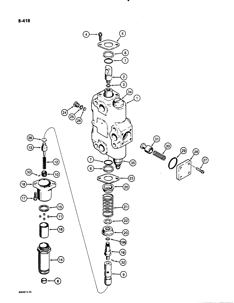 Схема запчастей Case 1450B - (8-418) - LOADER LIFT SECTION (08) - HYDRAULICS