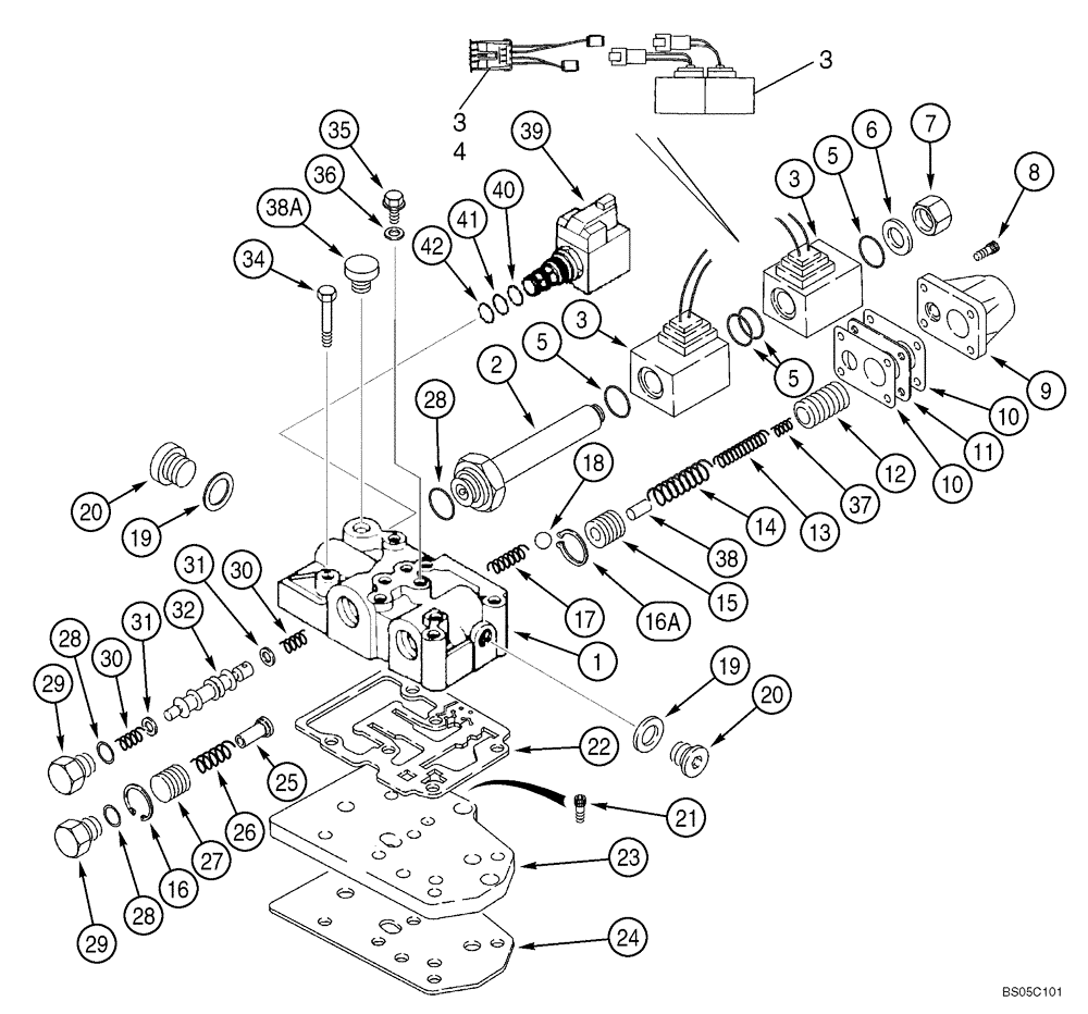 Схема запчастей Case 580M - (06-21A) - TRANSMISSION ASSY (87456843 OR 87456844) - VALVE, CONTROL (06) - POWER TRAIN
