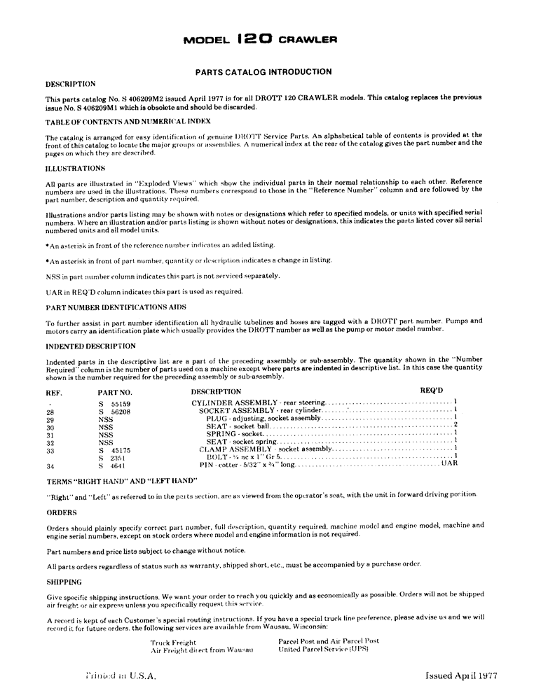 Схема запчастей Case 120 - (006) - PARTS CATALOG INTRODUCTION (00) - GENERAL & PICTORIAL INDEX