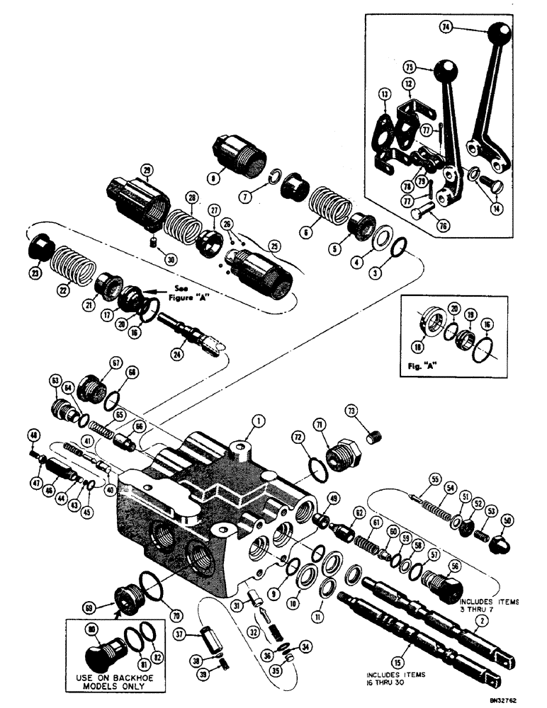 Схема запчастей Case 32 - (036) - D31264 LOADER CONTROL VALVE 