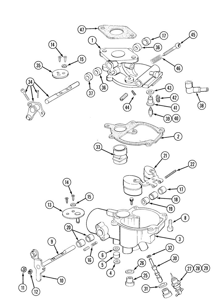 Схема запчастей Case 1835C - (3-20) - CARBURETOR ASSEMBLY (03) - FUEL SYSTEM
