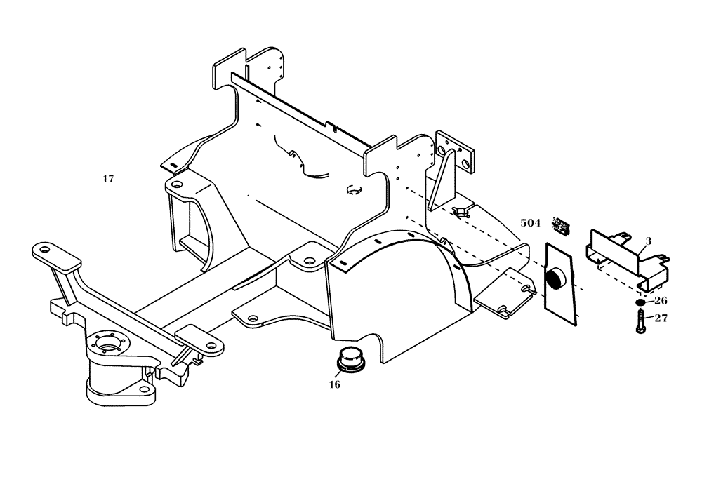 Схема запчастей Case 221D - (01.500[002]) - REAR FRAME COMPONENTS (S/N 581202-UP) (39) - FRAMES AND BALLASTING