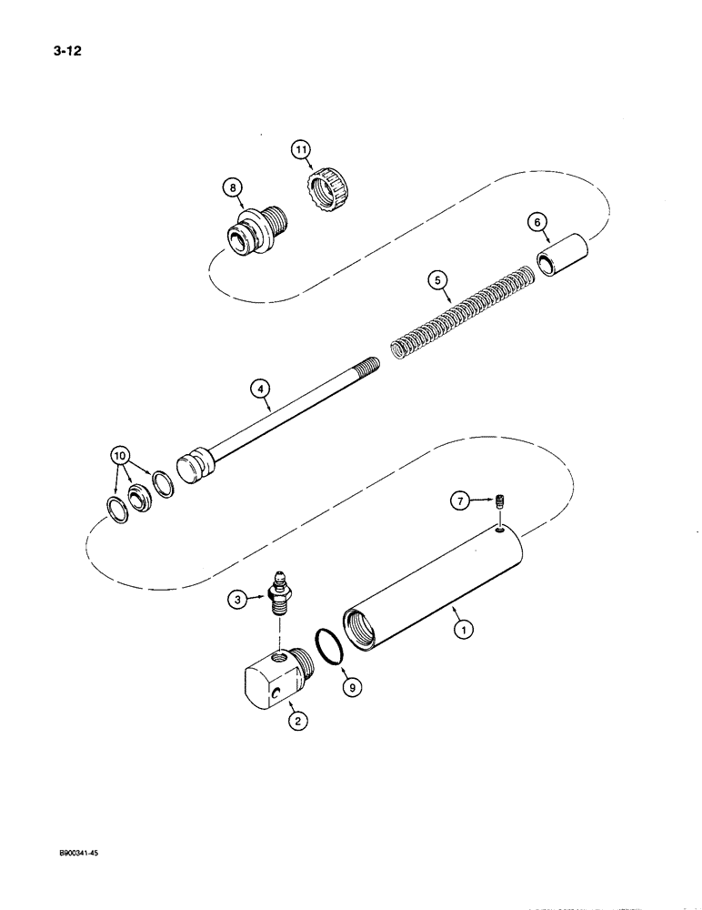 Схема запчастей Case 1085C - (3-12) - ACCELERATOR SLAVE CYLINDER (03) - FUEL SYSTEM
