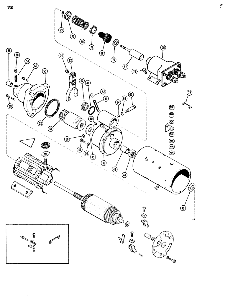 Схема запчастей Case 680G - (078) - L106562 STARTER, METRIC EXTERNAL THREADS (04) - ELECTRICAL SYSTEMS