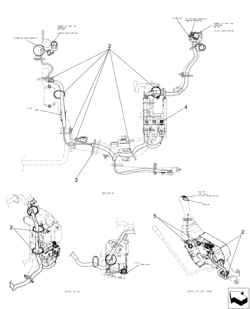 Схема запчастей Case CX50B - (01-080[02]) - HARNESS ASSY, PROPORTIONAL (55) - ELECTRICAL SYSTEMS