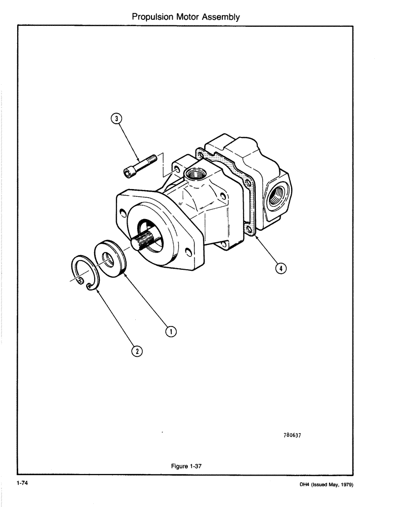 Схема запчастей Case DH4 - (1-74) - PROPULSION MOTOR ASSEMBLY (35) - HYDRAULIC SYSTEMS