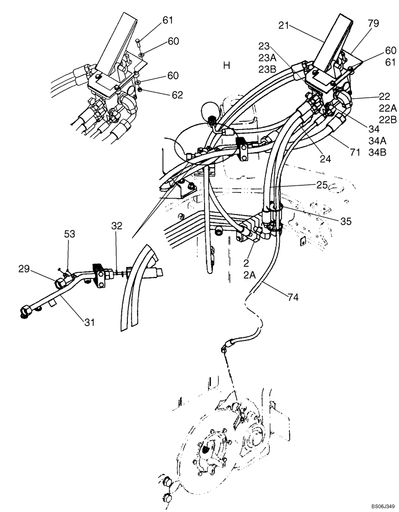 Схема запчастей Case 721E - (07-03C) - HYDRAULICS - BRAKE, MAIN - PARKING BRAKE (07) - BRAKES