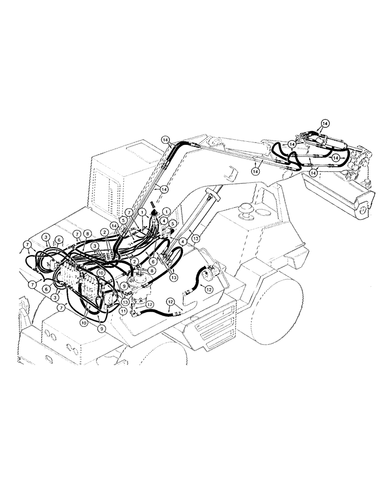 Схема запчастей Case 1085C - (1-18) - PICTORIAL INDEX, BOOM AND TOOL HYDRAULIC CIRCUIT, RIGHT-HAND HAND AND FOOT CONTROLS (00) - PICTORIAL INDEX