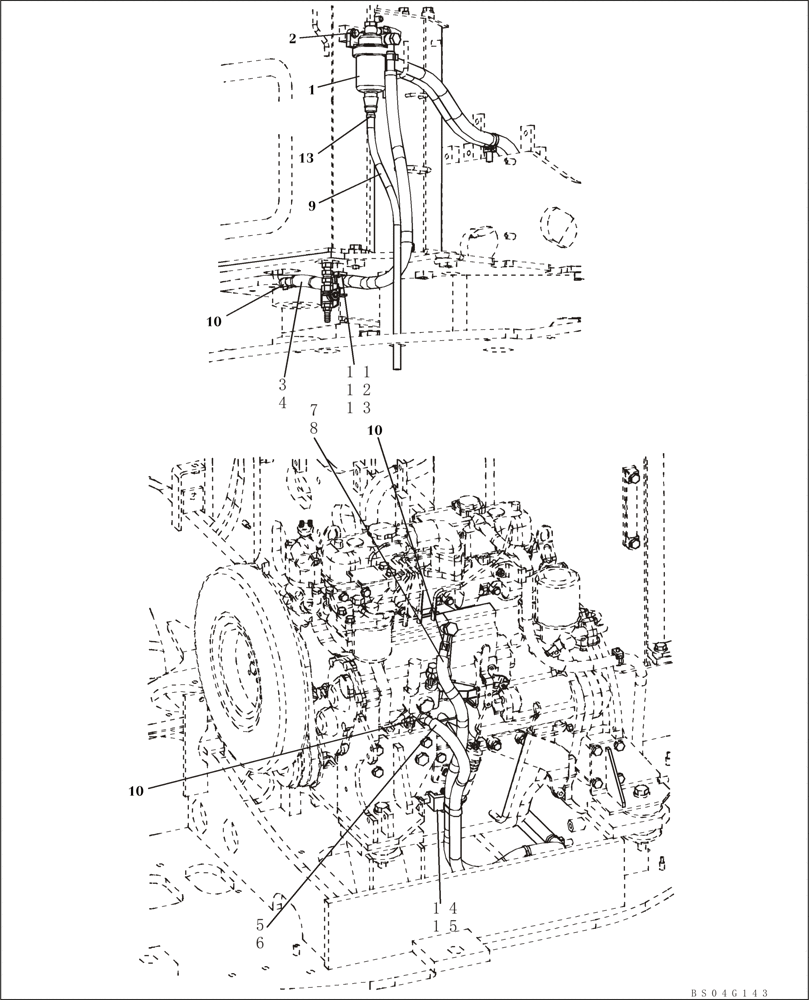 Схема запчастей Case CX80 - (03-03) - FUEL LINES (03) - FUEL SYSTEM