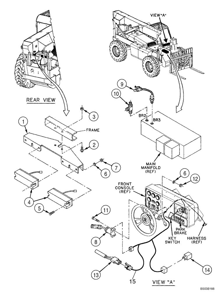 Схема запчастей Case 686G - (4-16) - STOP AND TURN SIGNAL LAMP (04) - ELECTRICAL SYSTEMS