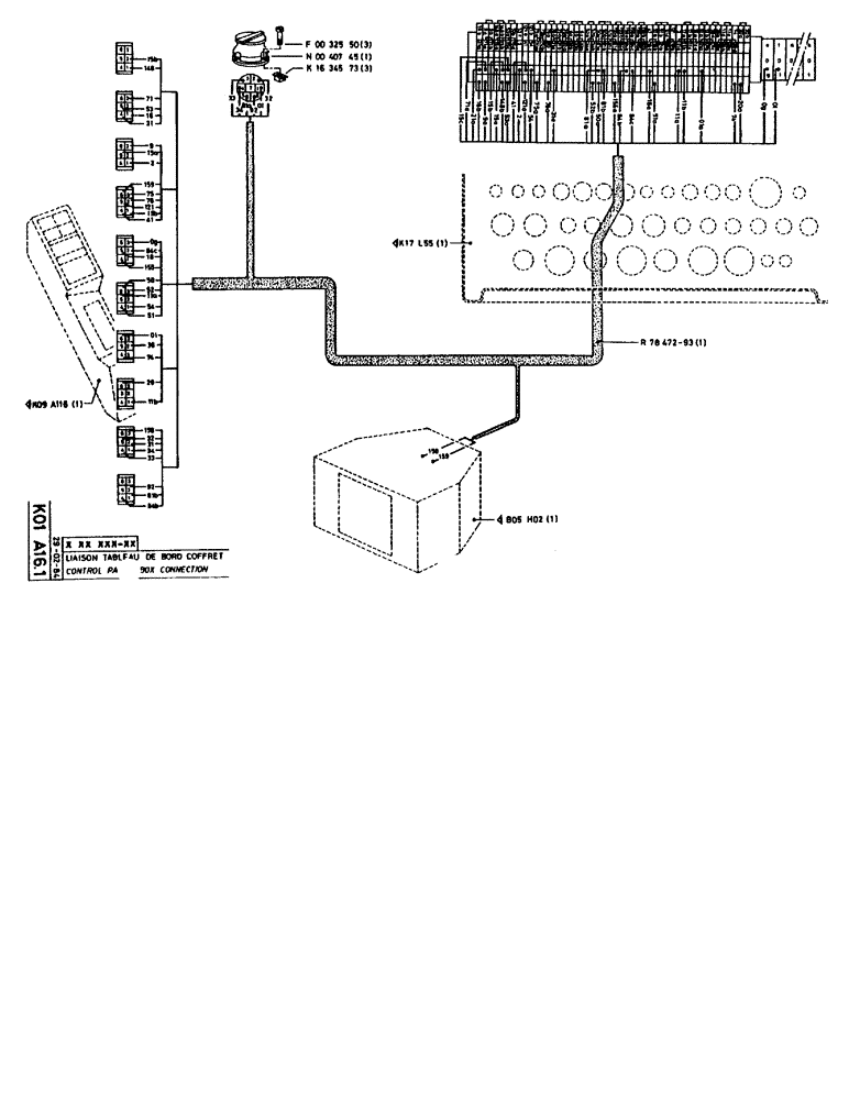 Схема запчастей Case 90BCL - (319) - CONTROL PANEL BOX CONNECTION (06) - ELECTRICAL SYSTEMS