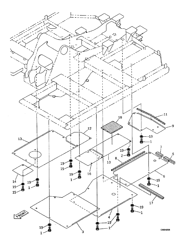 Схема запчастей Case 9007B - (9-06) - LOWER LOCK - UPPERSTRUCTURE CHASSIS (09) - CHASSIS