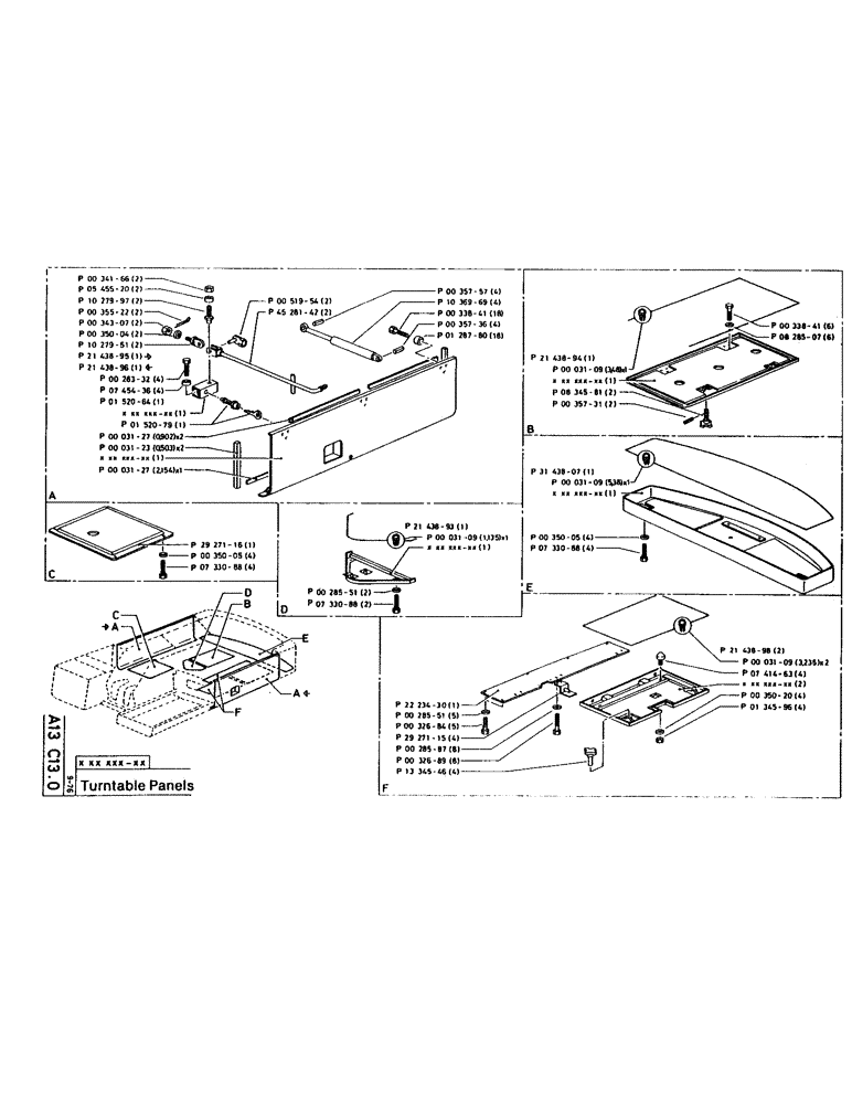 Схема запчастей Case 160CK - (08) - TURNTABLE PANELS (05) - UPPERSTRUCTURE CHASSIS