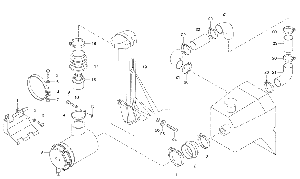 Схема запчастей Case 325 - (0.530/1[01]) - ENGINE COOLING SYSTEM - PIPING (01) - ENGINE