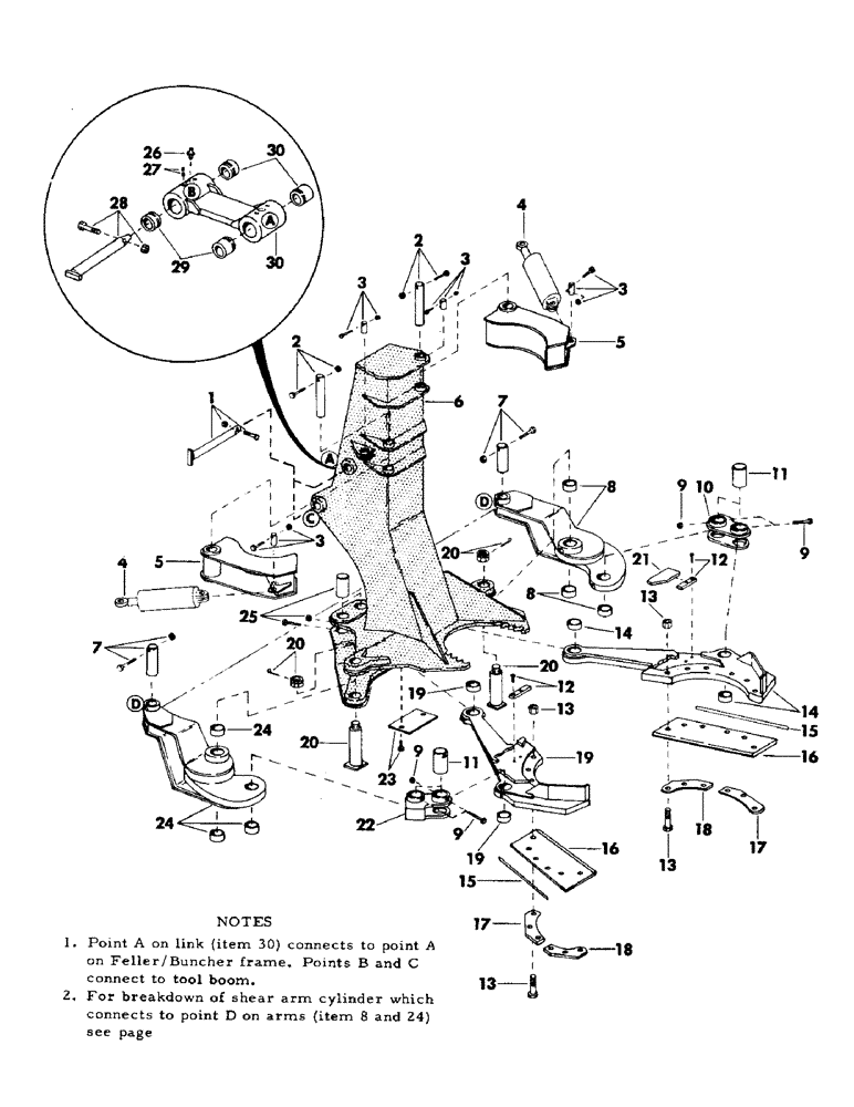 Схема запчастей Case 40EC - (J15) - 24" FELLER/BUNCHER FRAME AND ATTACHING PARTS (18) - ATTACHMENT ACCESSORIES
