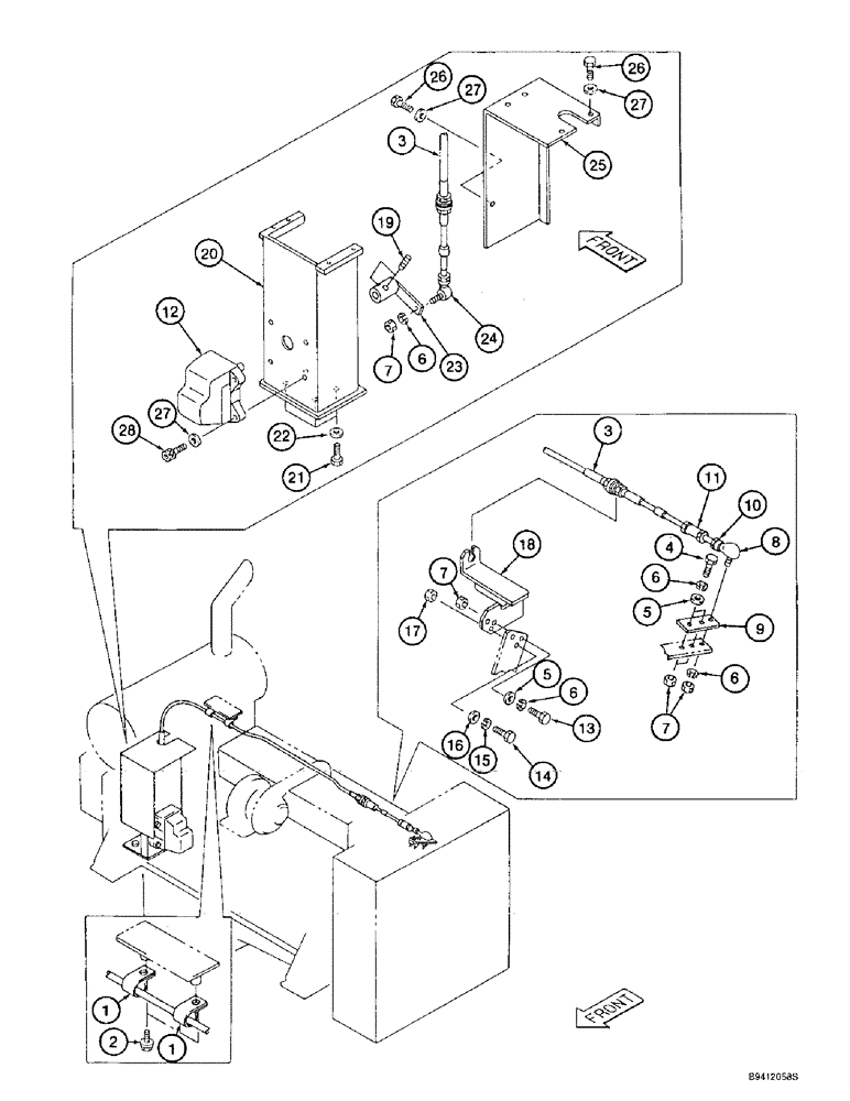 Схема запчастей Case 9010B - (3-008) - THROTTLE AND FUEL SHUTOFF CONTROLS,* PRIOR TO P.I.N. DAC01#2001 (03) - FUEL SYSTEM