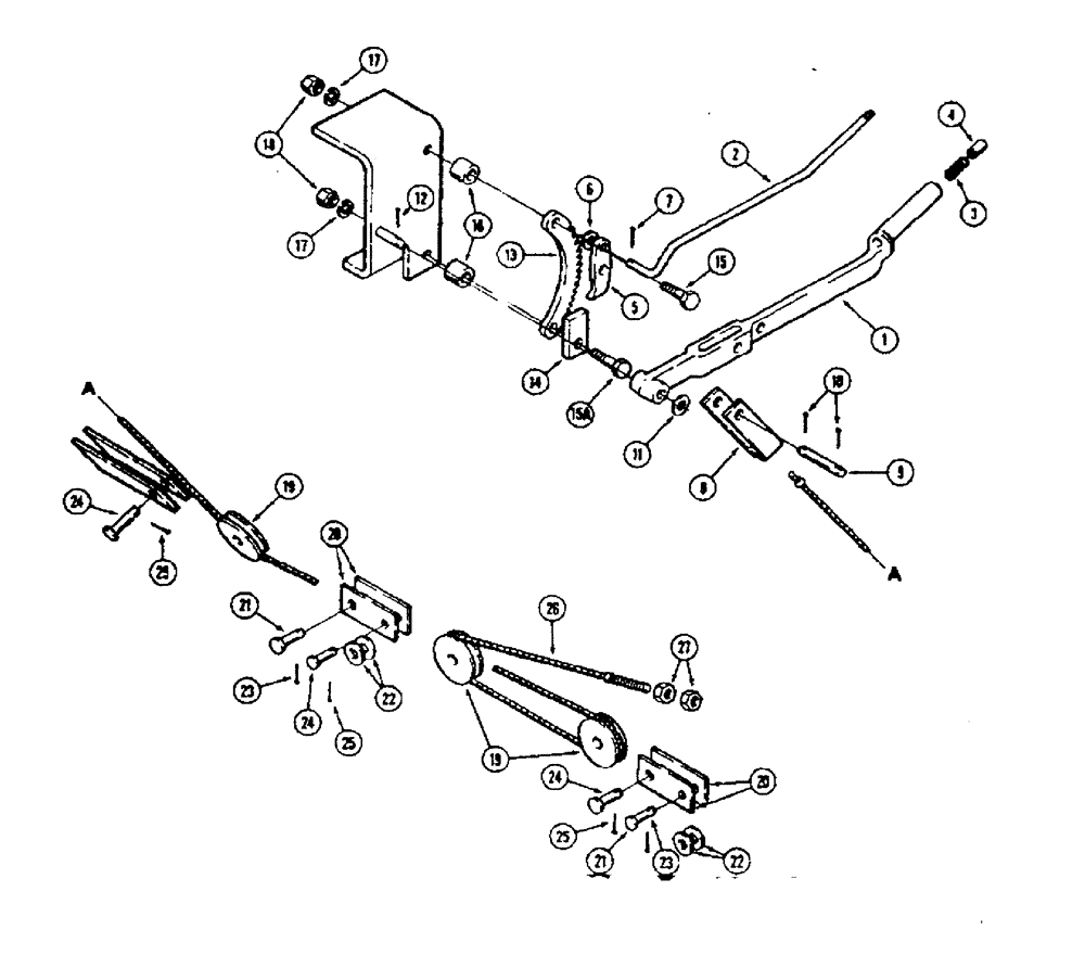 Схема запчастей Case 450 - (122) - PARKING BRAKE, USED BEFORE TRACTOR SERIAL NO. 3035031 (04) - UNDERCARRIAGE