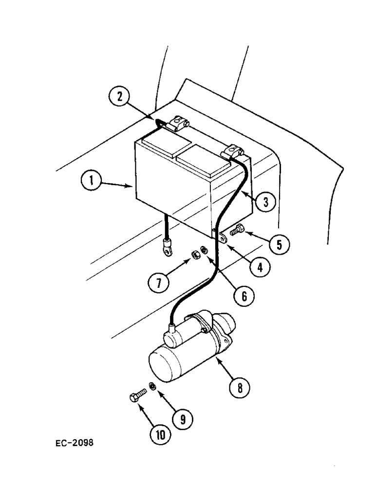 Схема запчастей Case 380B - (4-102) - BATTERY AND CONNECTIONS (04) - ELECTRICAL SYSTEMS