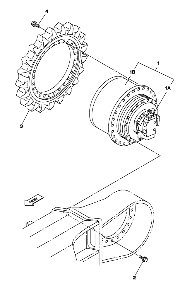Схема запчастей Case CX350C - (06-001[00]) - TRAVEL MOTOR AND REDUCTION GEAR (06) - POWER TRAIN