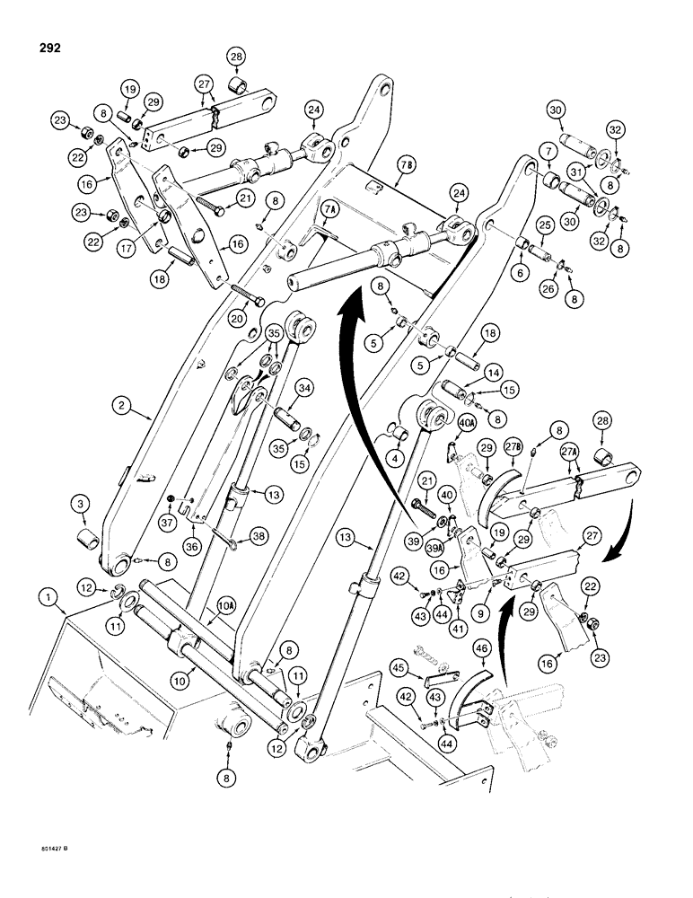 Схема запчастей Case 680H - (292) - LOADER LIFT FRAME AND MOUNTING PARTS (09) - CHASSIS/ATTACHMENTS