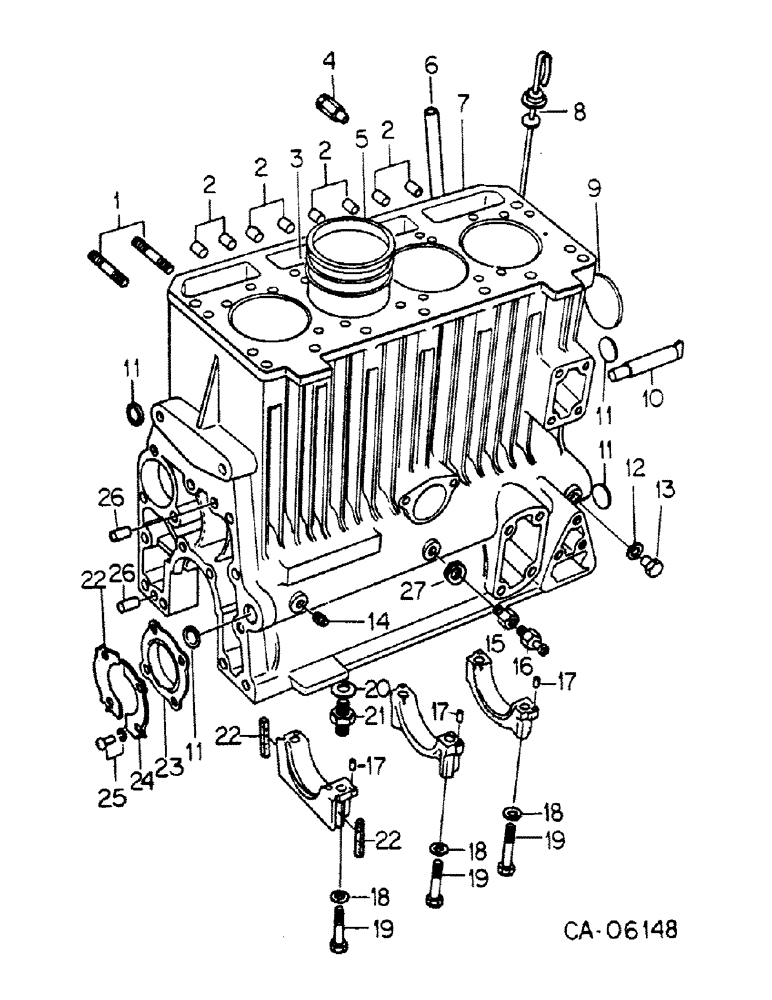 Схема запчастей Case 4150 - (12-03) - POWER, CYLINDER BLOCK, MAZDA ENGINE (04) - Drive Train
