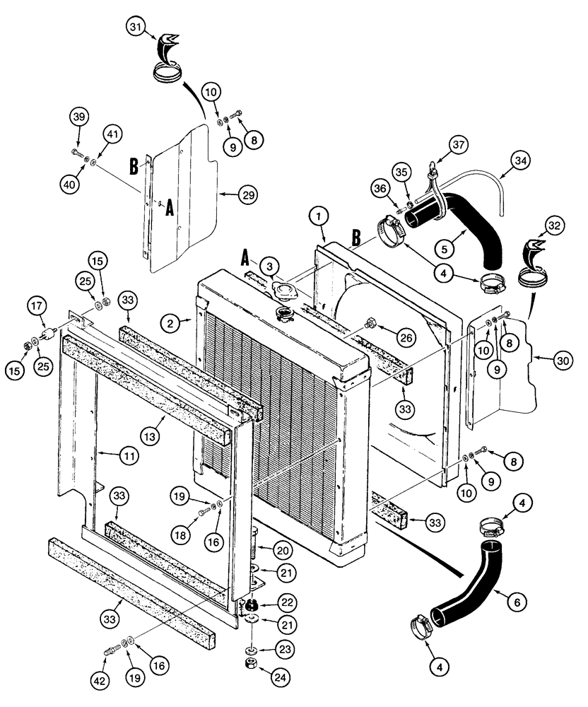 Схема запчастей Case 721C - (02-03) - RADIATOR - MOUNTING (02) - ENGINE