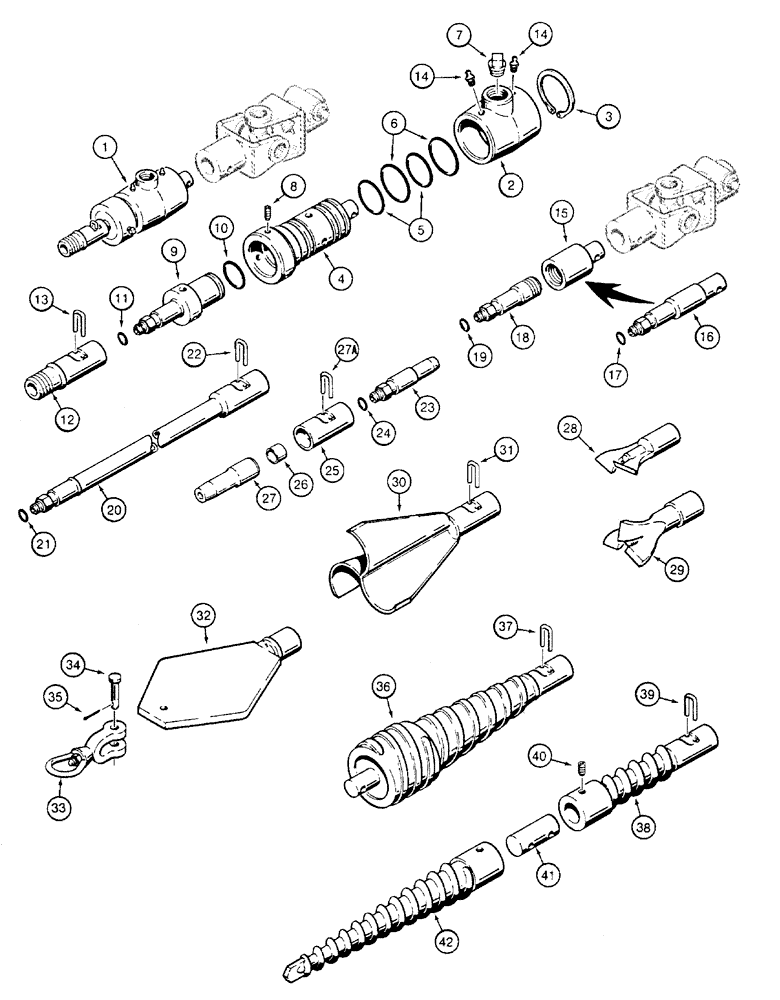 Схема запчастей Case 960 - (09-45) - COUPLER, HYDRA-BORER BORING ATTACHMENTS (09) - CHASSIS