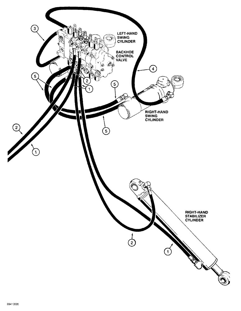 Схема запчастей Case 580SL - (1-018) - PICTORIAL INDEX BACKHOE HYDRAULICS, STABILIZER CYLINDER & SWING CYLINDER (00) - PICTORIAL INDEX