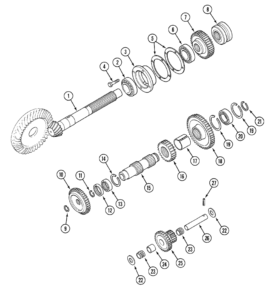 Схема запчастей Case 380B - (6-30) - RANGE TRANSMISSION (06) - POWER TRAIN