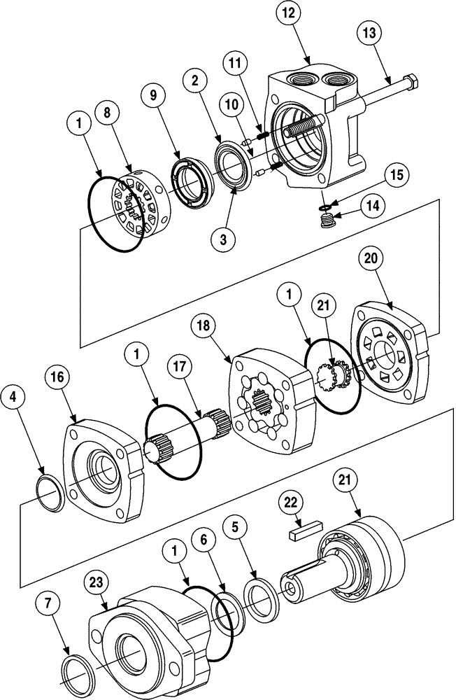 Схема запчастей Case 6010 - (08-38) - MOTOR, HYDRAULIC - PIPE LOADER (35) - HYDRAULIC SYSTEMS