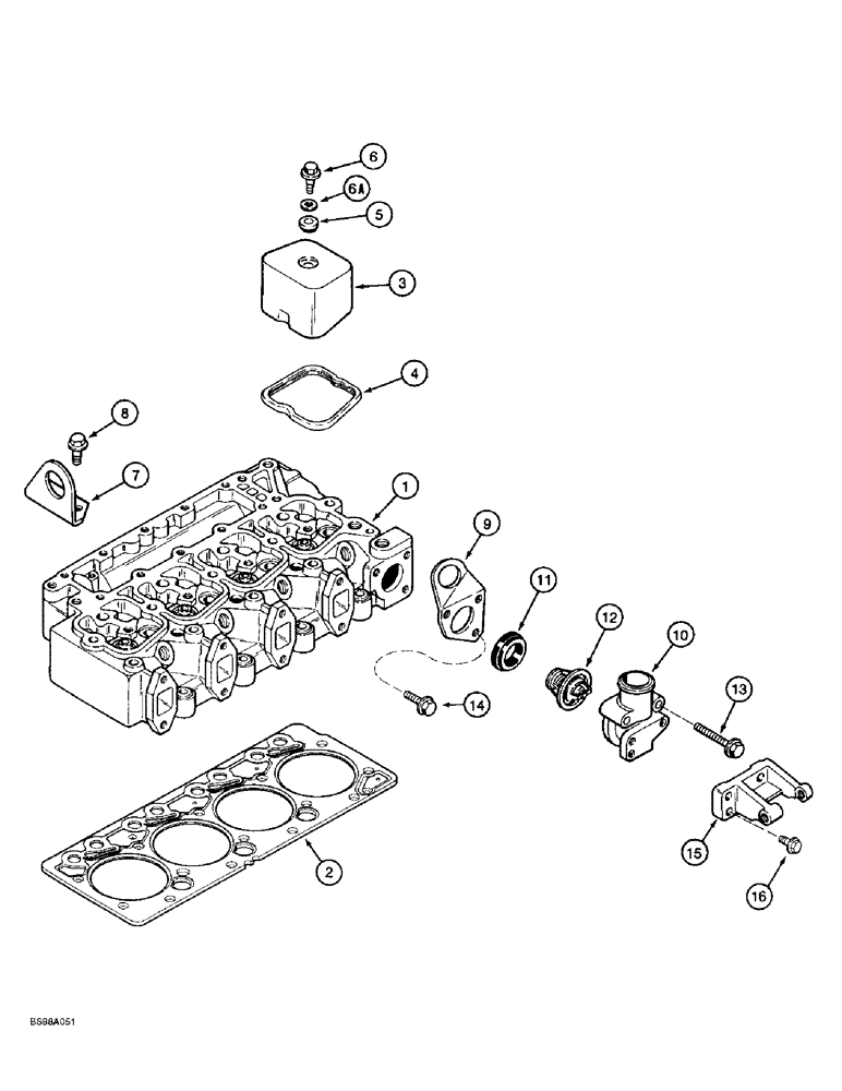 Схема запчастей Case 860 - (2-31A) - CYLINDER HEAD AND COVERS, 4T-390 EMISSIONS CERTIFIED ENGINE (02) - ENGINE